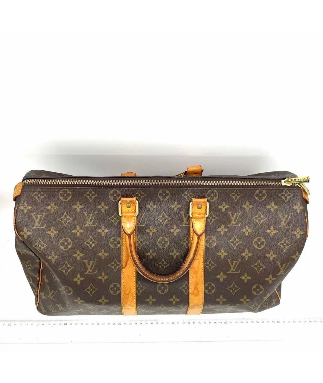 LOUIS VUITTON Коричневая кожаная дорожная/спортивная сумка, фото 4