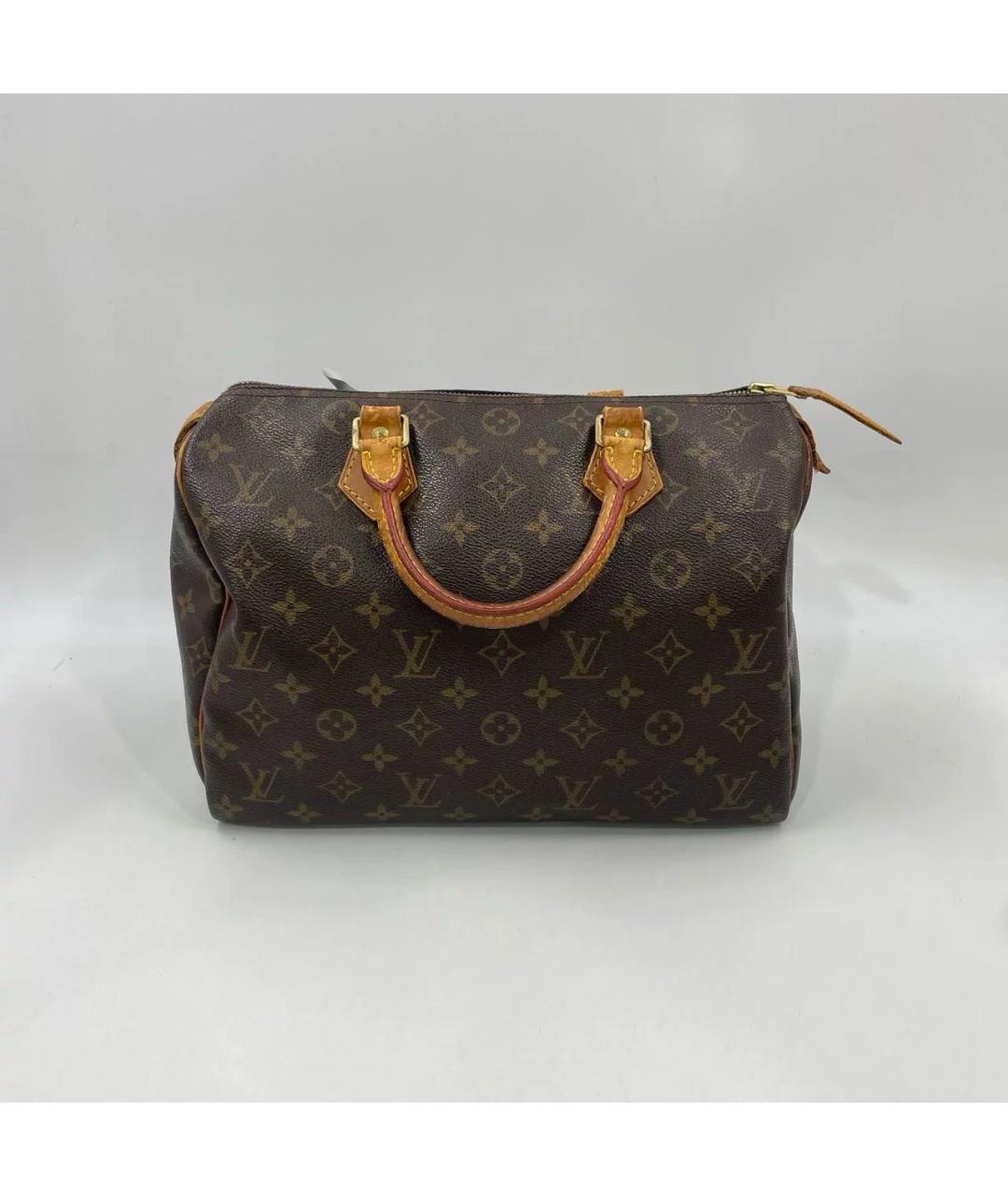 LOUIS VUITTON Коричневая кожаная сумка тоут, фото 8