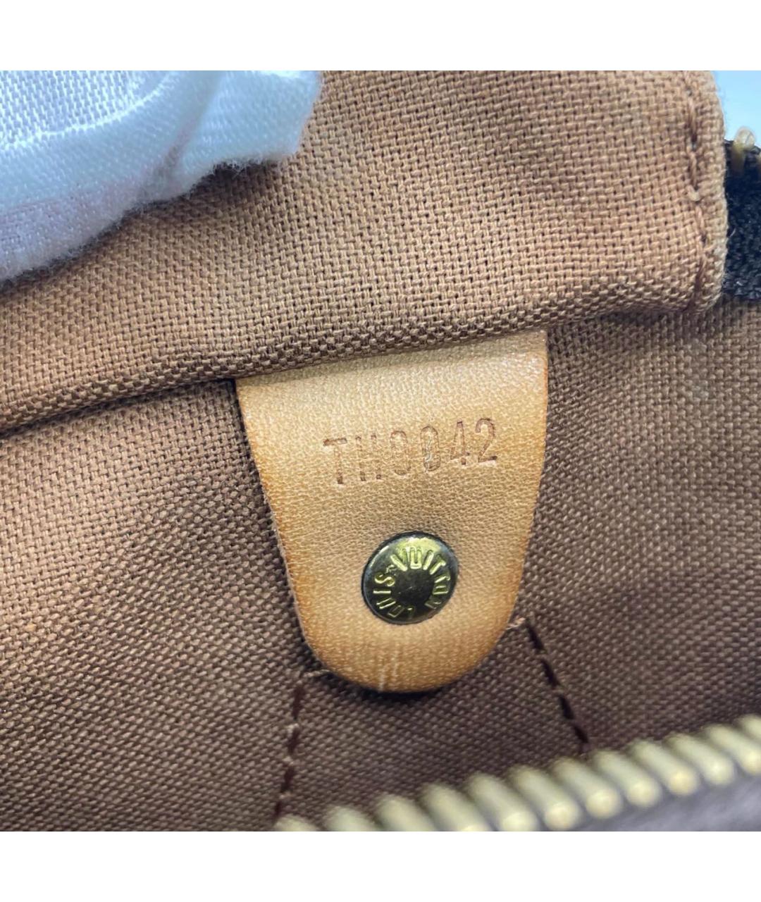 LOUIS VUITTON Коричневая кожаная сумка тоут, фото 7
