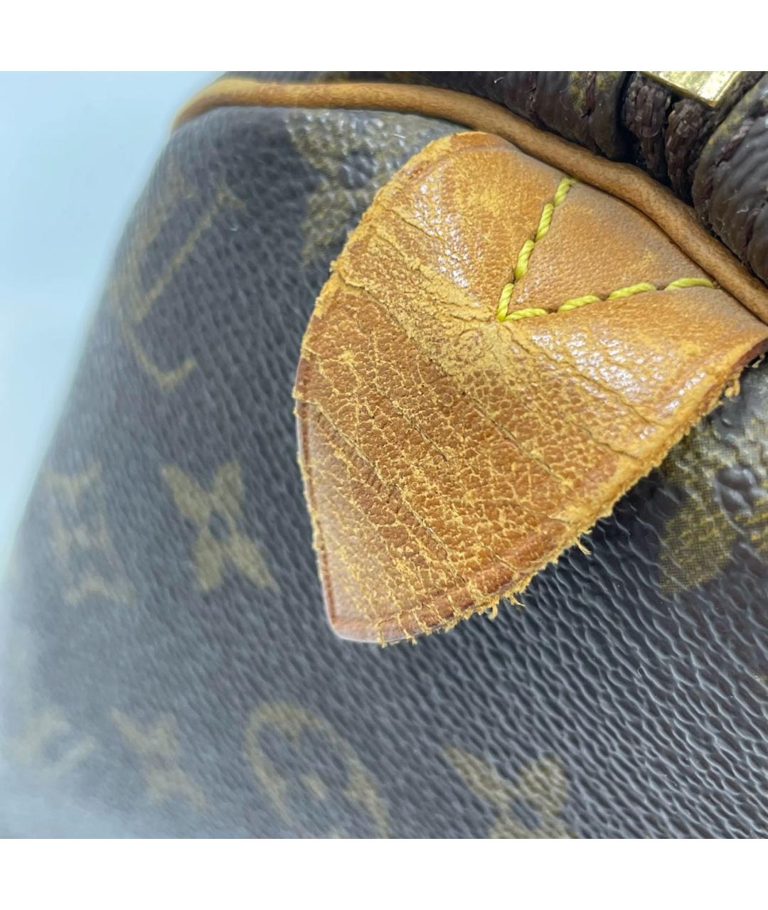 LOUIS VUITTON Коричневая кожаная сумка тоут, фото 6