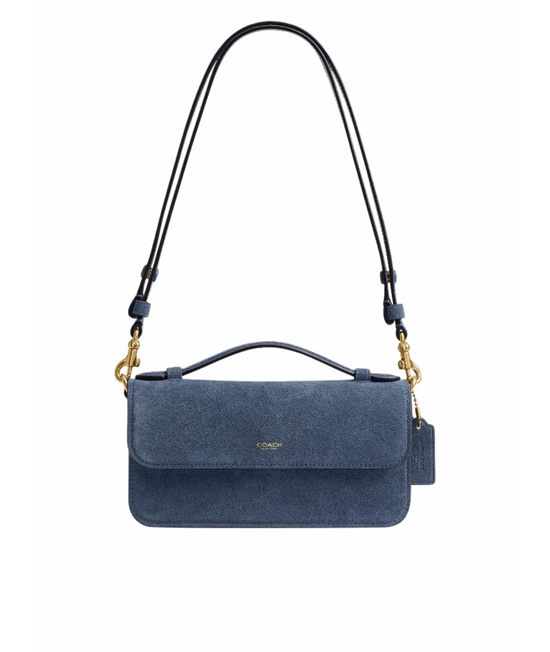 COACH Голубая замшевая сумка через плечо, фото 1