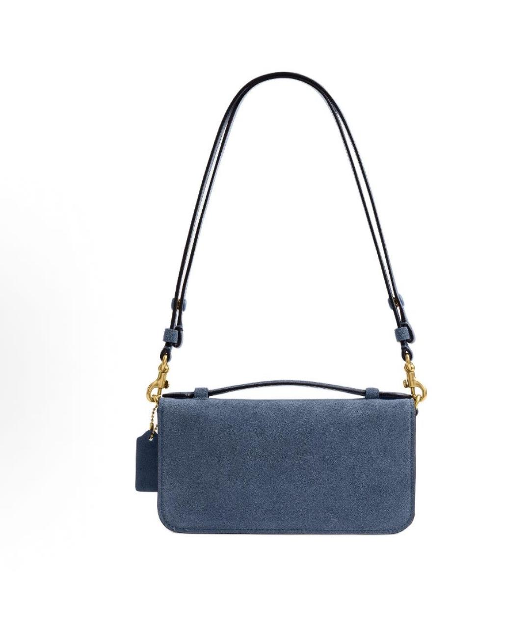 COACH Голубая замшевая сумка через плечо, фото 2