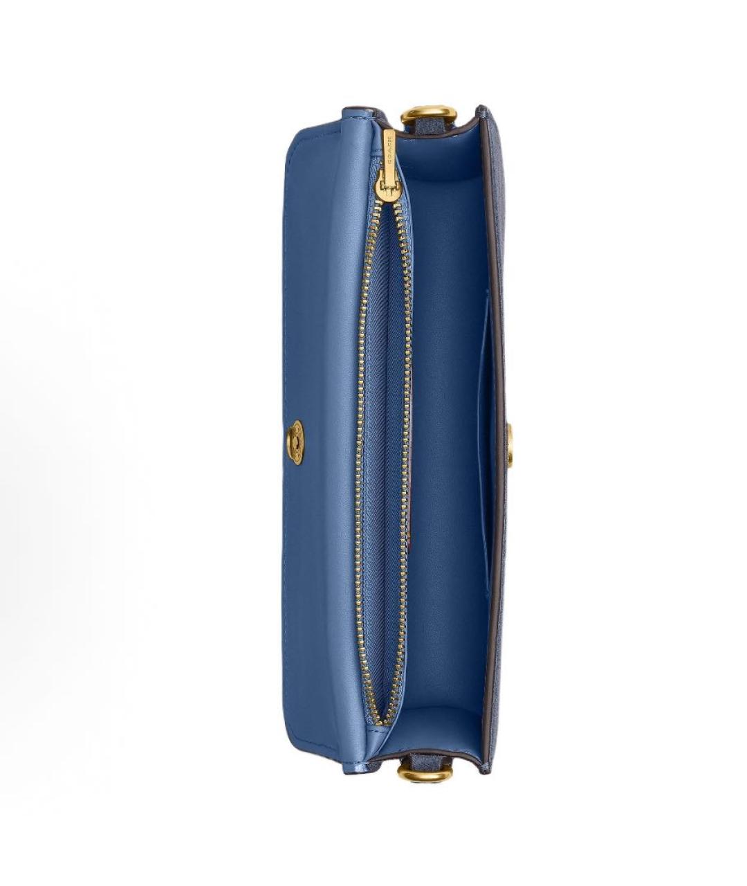 COACH Голубая замшевая сумка через плечо, фото 3