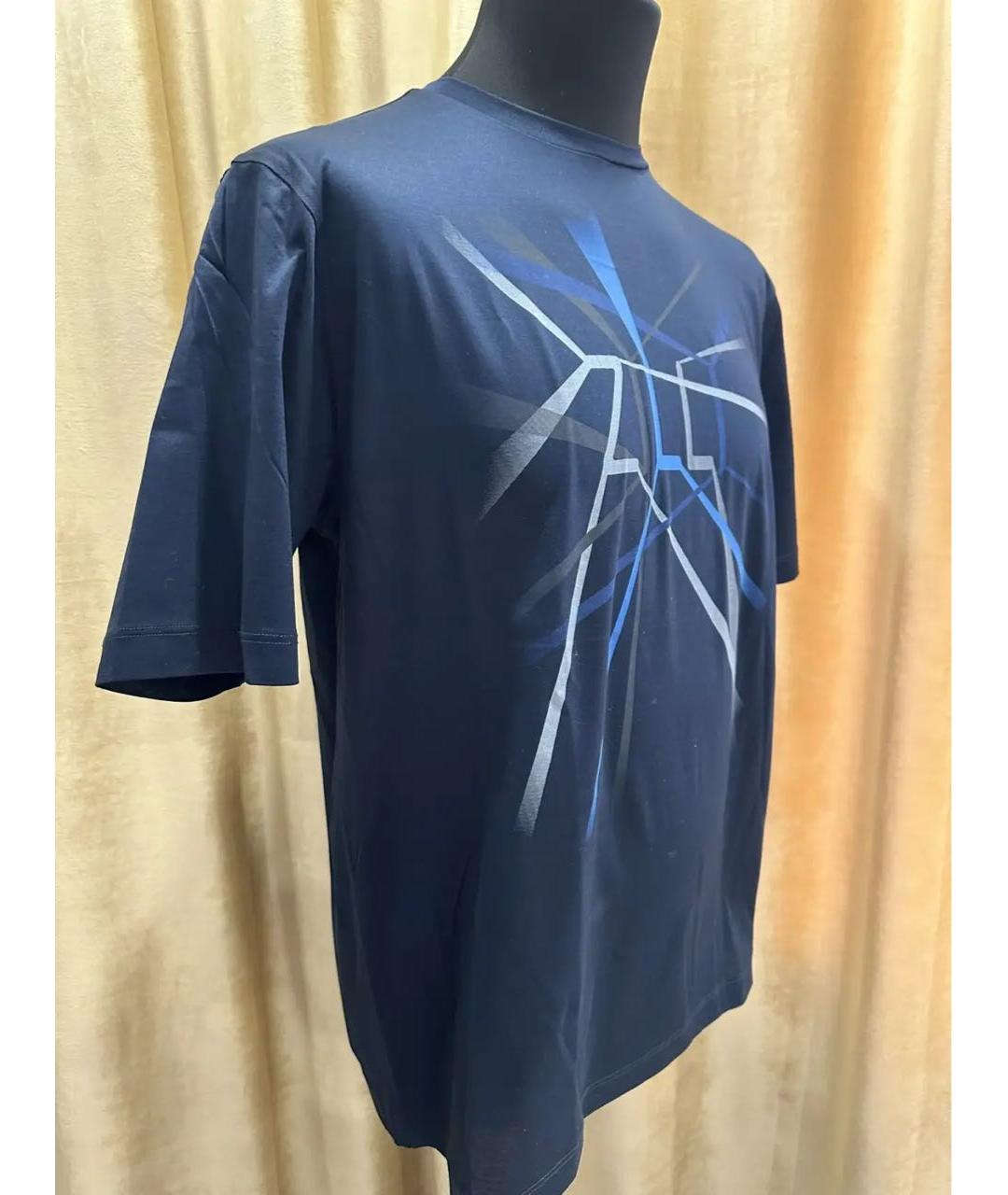 ZILLI Темно-синяя хлопковая футболка, фото 2