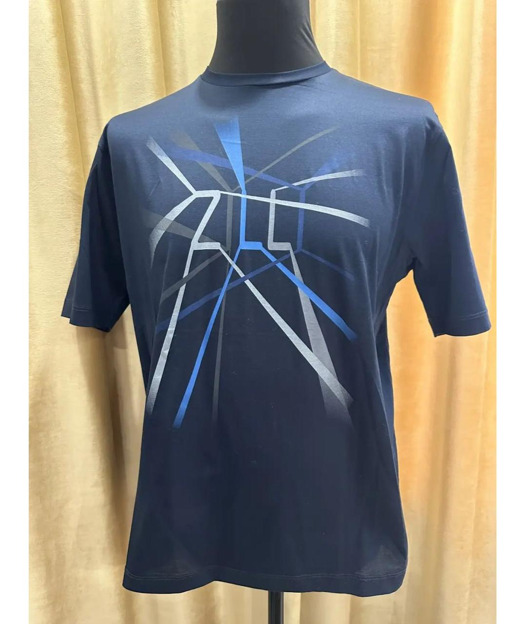 ZILLI Темно-синяя хлопковая футболка, фото 7