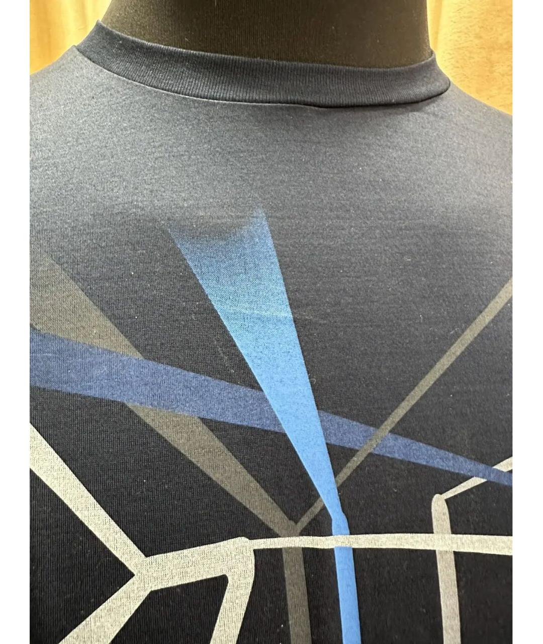 ZILLI Темно-синяя хлопковая футболка, фото 4