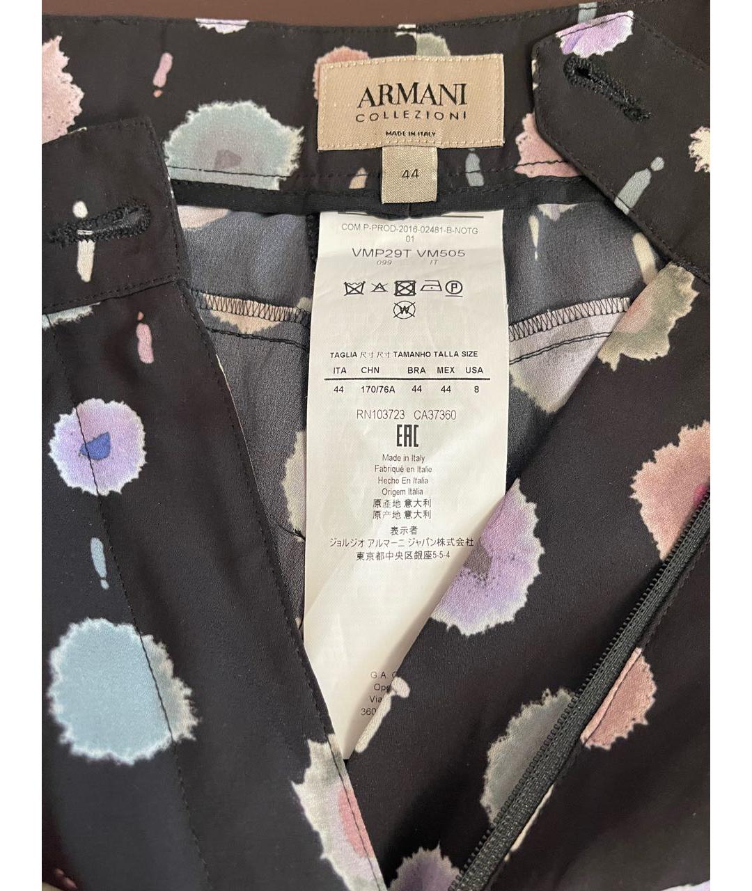 ARMANI COLLEZIONI Черные полиэстеровые брюки широкие, фото 5