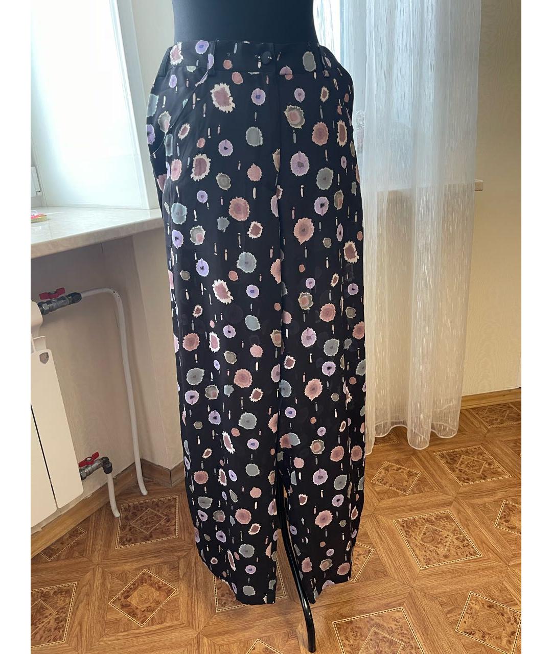 ARMANI COLLEZIONI Черные полиэстеровые брюки широкие, фото 4