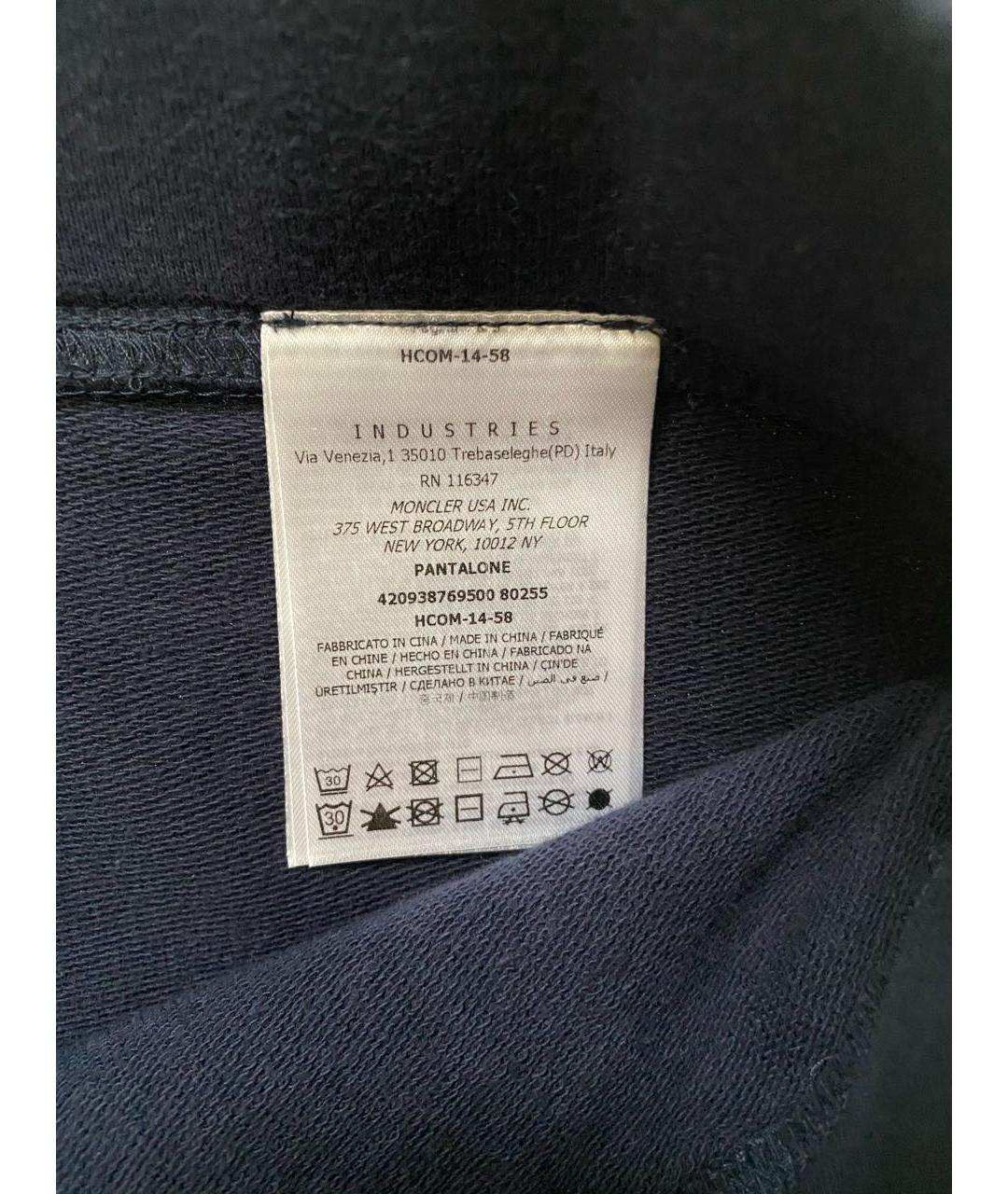 MONCLER Темно-синие хлопковые спортивные брюки и шорты, фото 4