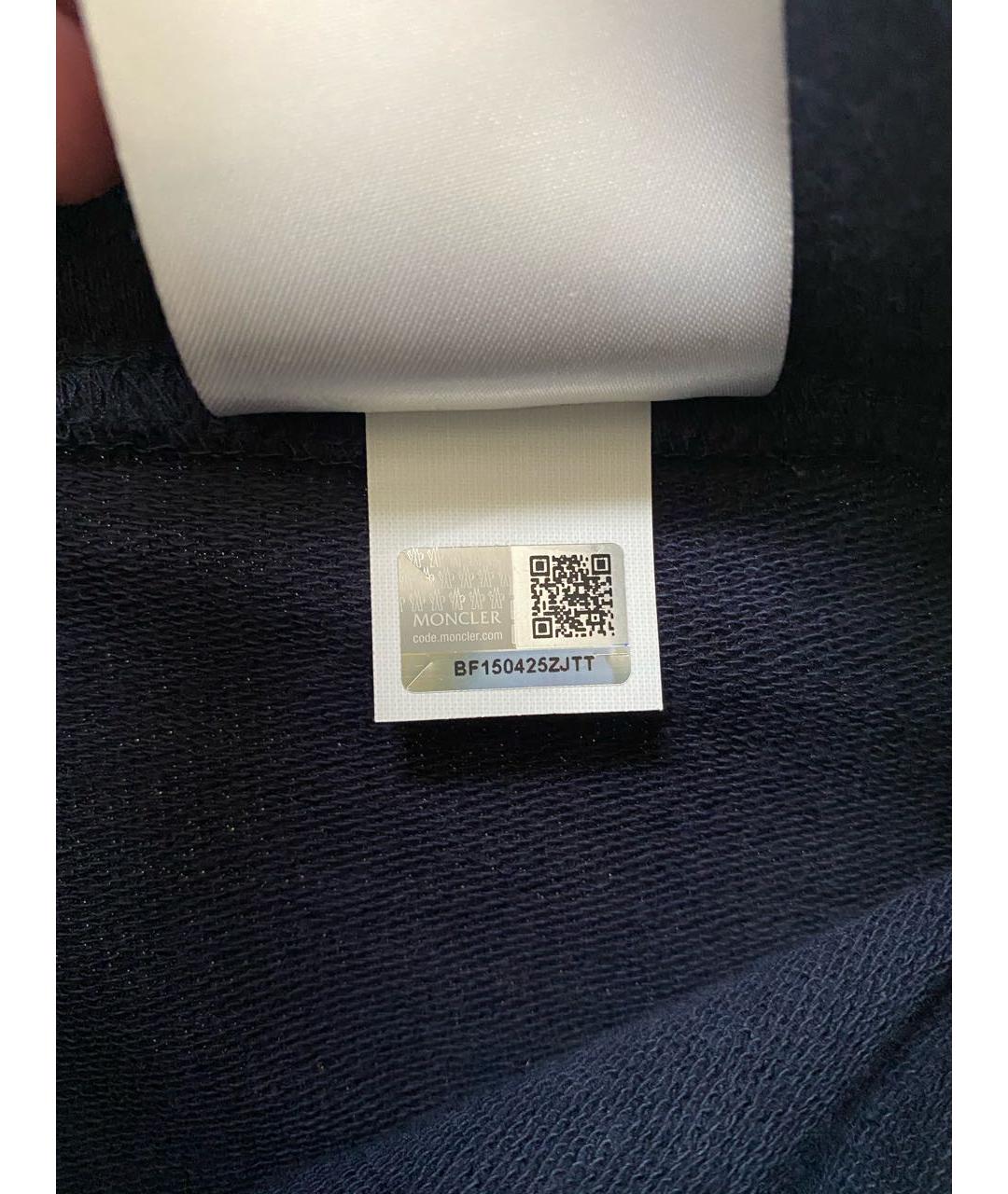 MONCLER Темно-синие хлопковые спортивные брюки и шорты, фото 5