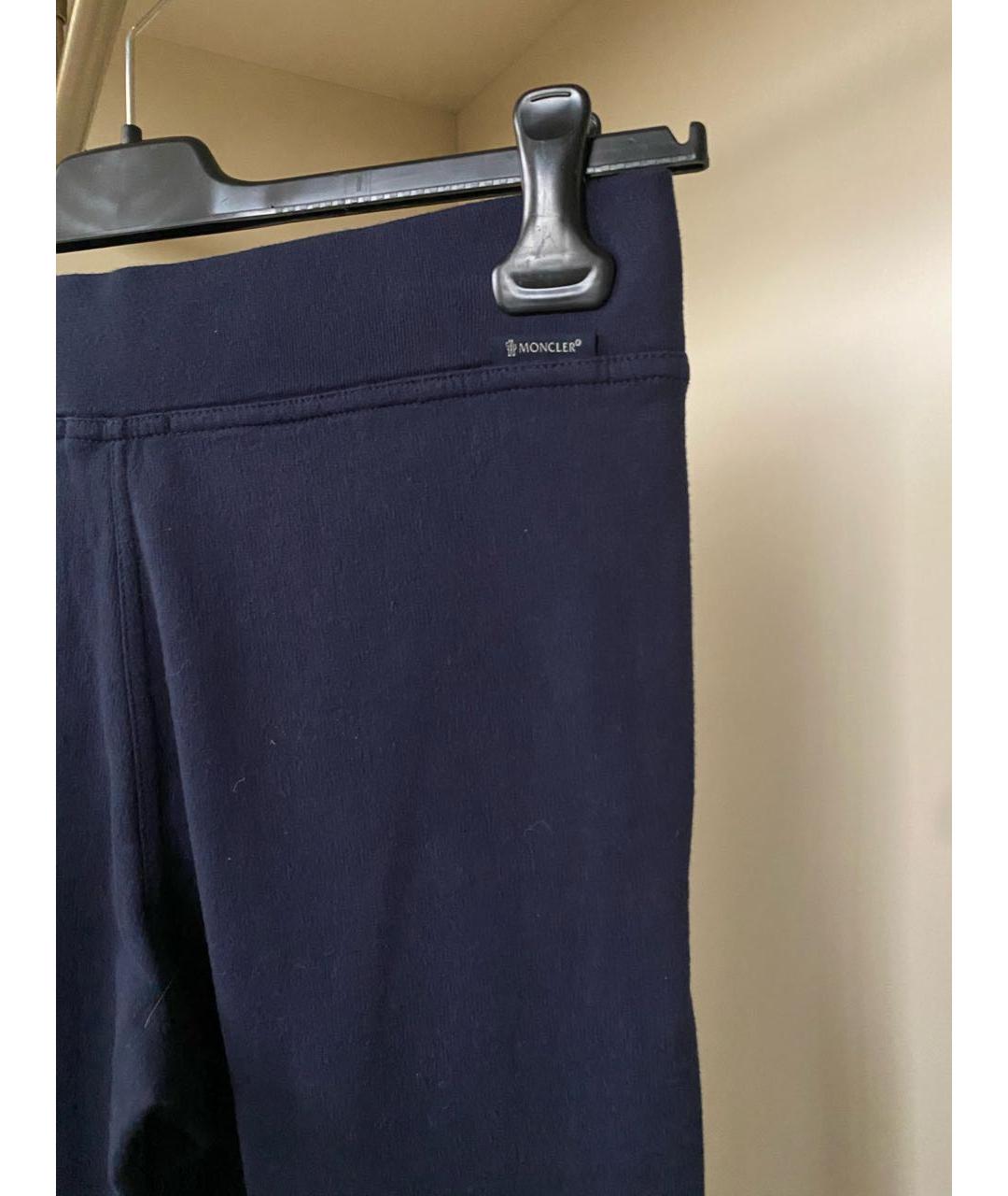 MONCLER Темно-синие хлопковые спортивные брюки и шорты, фото 3