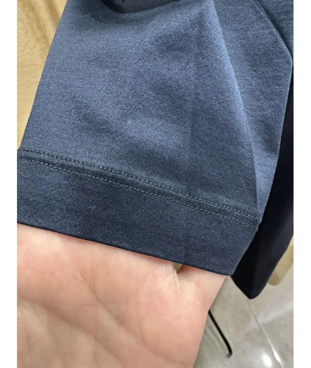 ZILLI Темно-синяя хлопковая футболка, фото 4