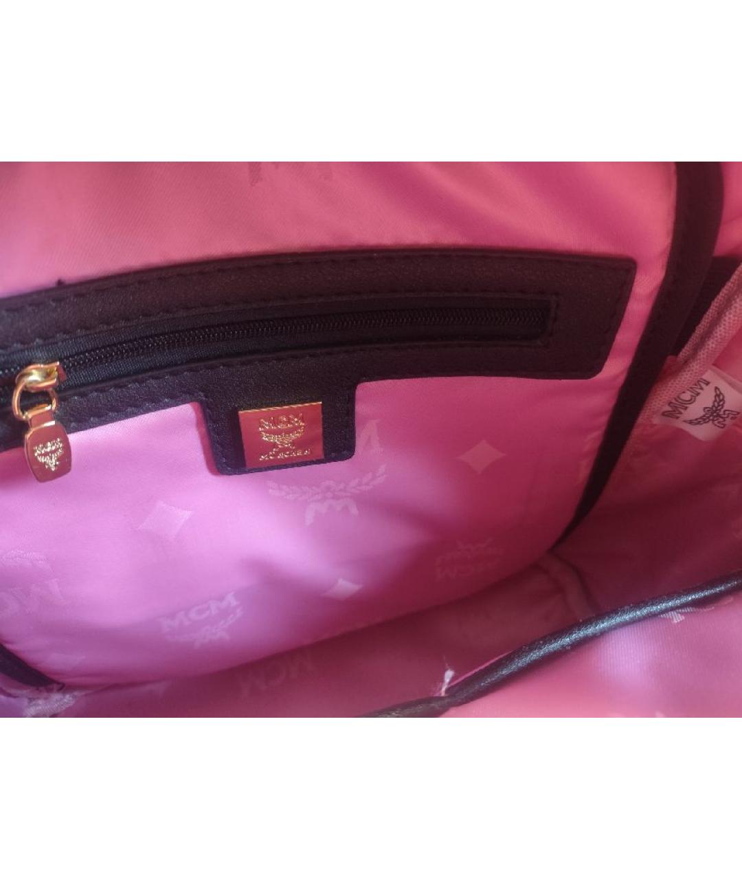 MCM Розовый кожаный рюкзак, фото 4