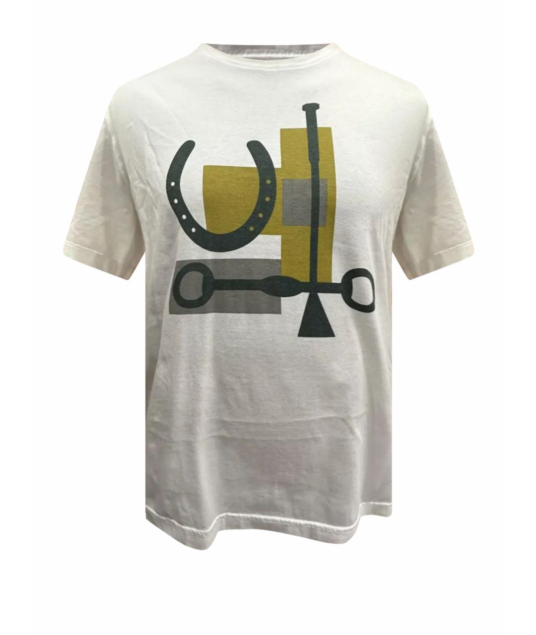 HERMES Белая хлопковая футболка, фото 1