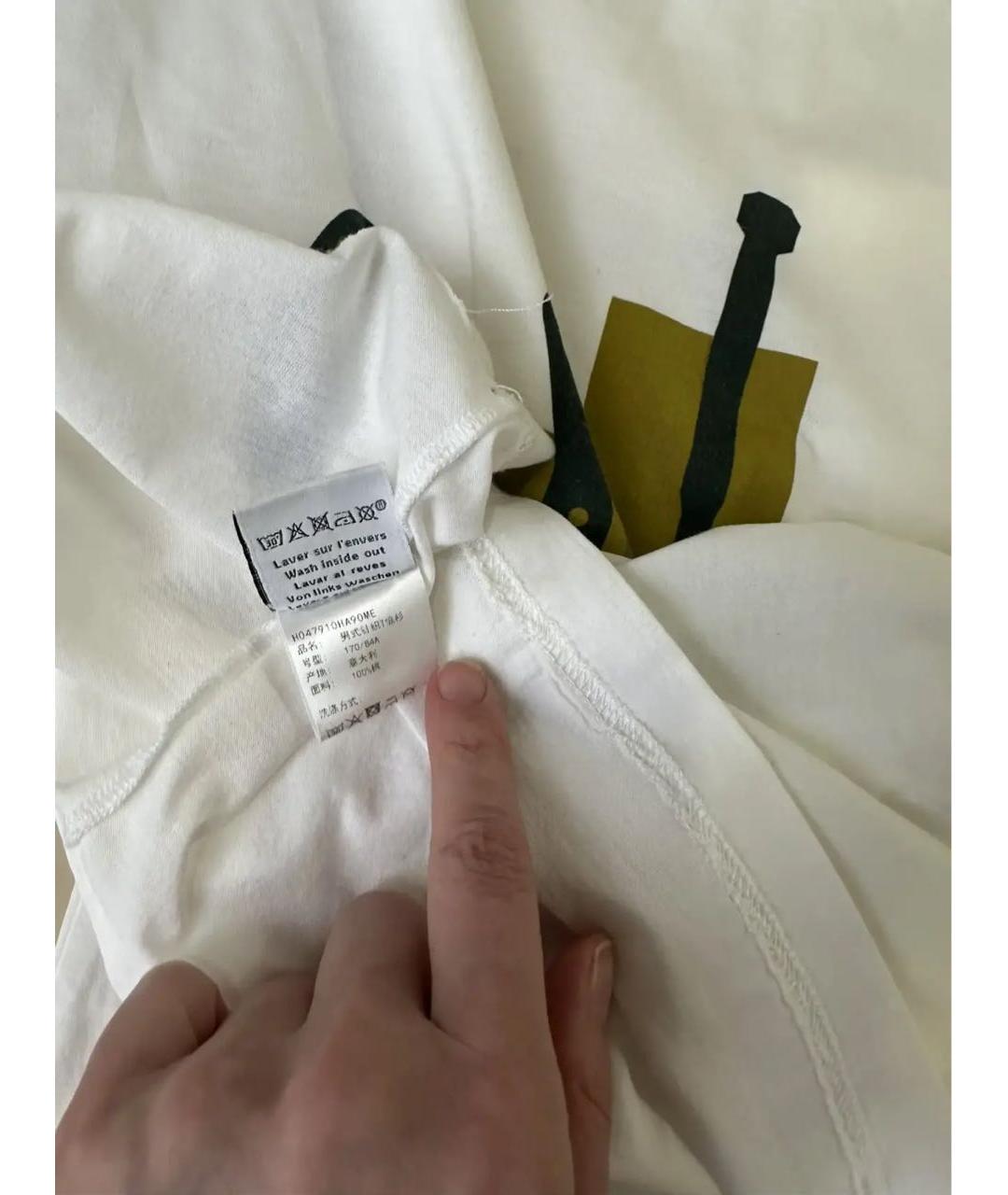 HERMES Белая хлопковая футболка, фото 8