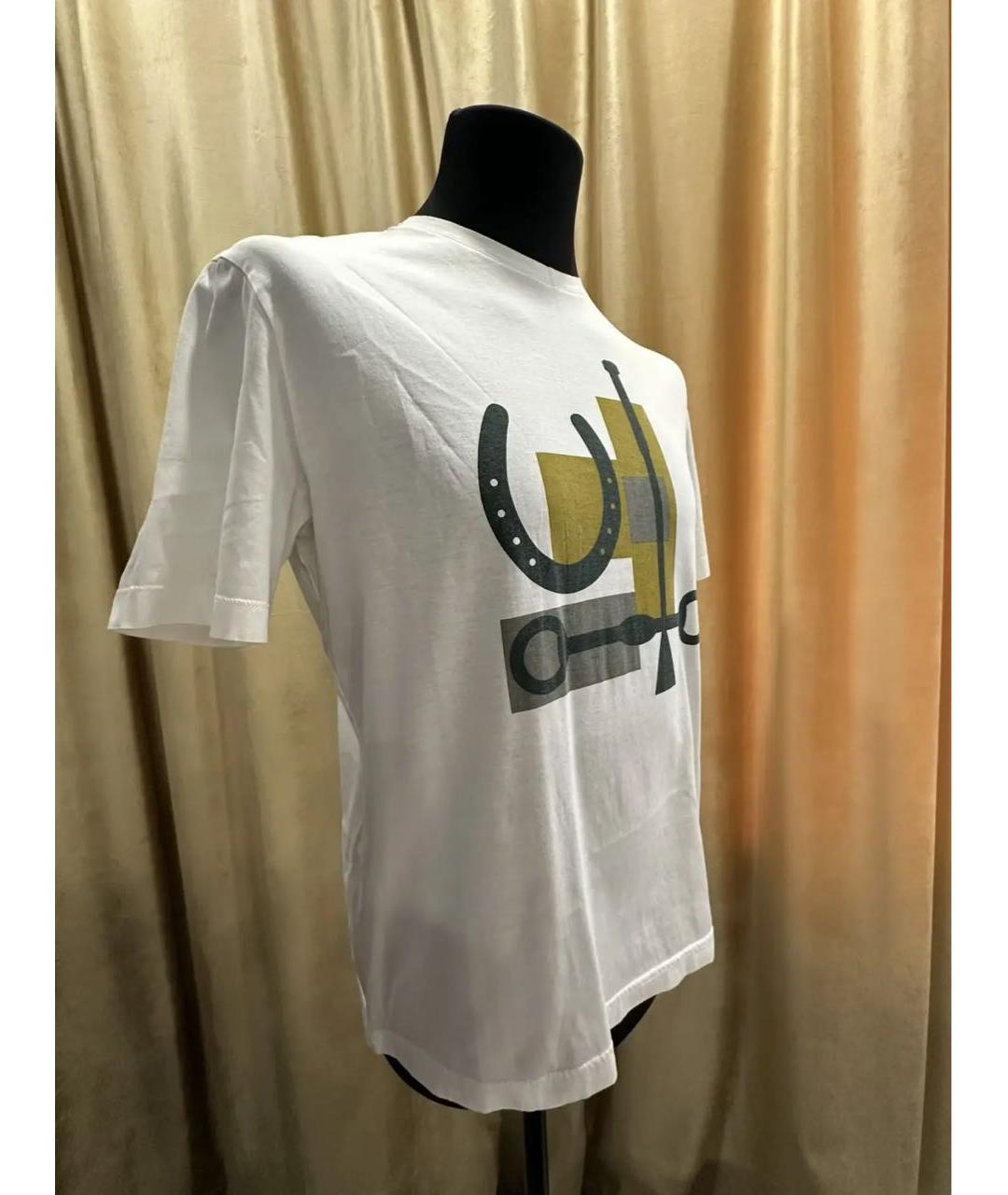 HERMES Белая хлопковая футболка, фото 2