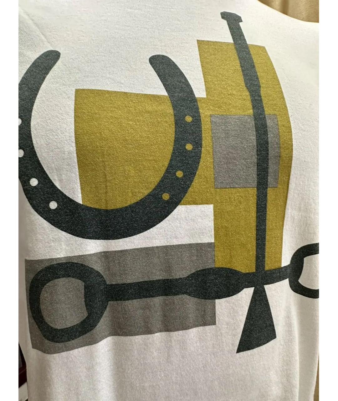 HERMES Белая хлопковая футболка, фото 4