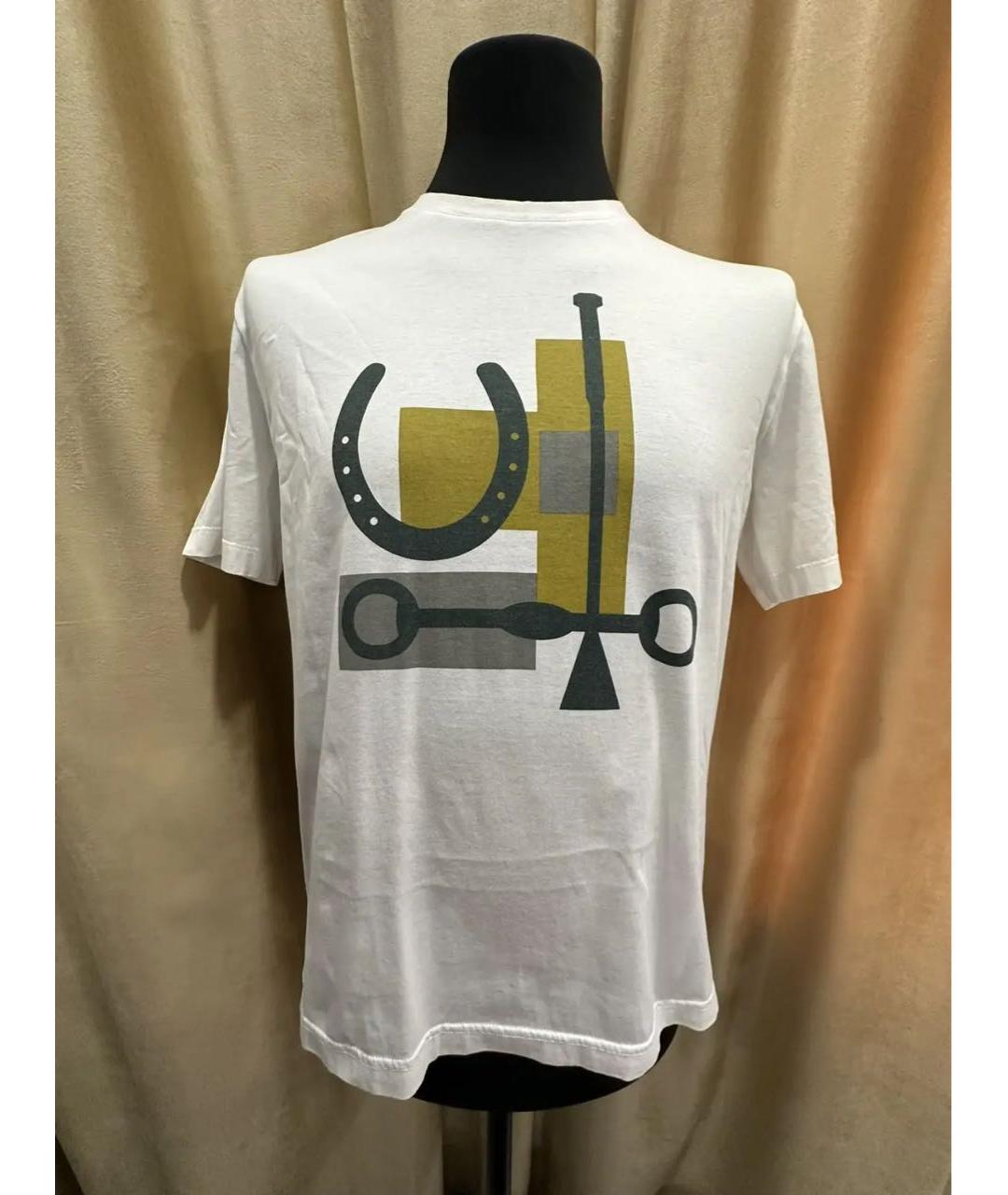 HERMES Белая хлопковая футболка, фото 9