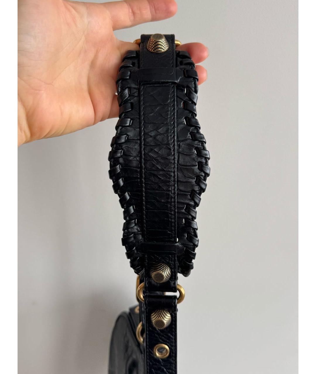 BALENCIAGA Черная кожаная сумка через плечо, фото 6