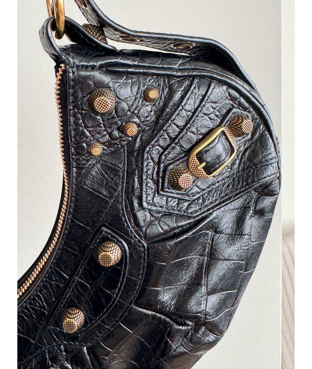 BALENCIAGA Черная кожаная сумка через плечо, фото 4