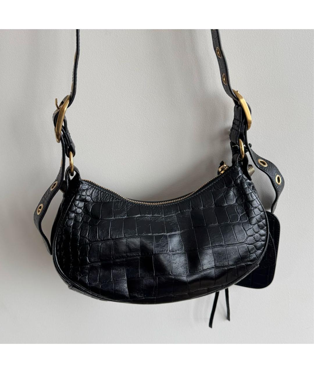 BALENCIAGA Черная кожаная сумка через плечо, фото 2