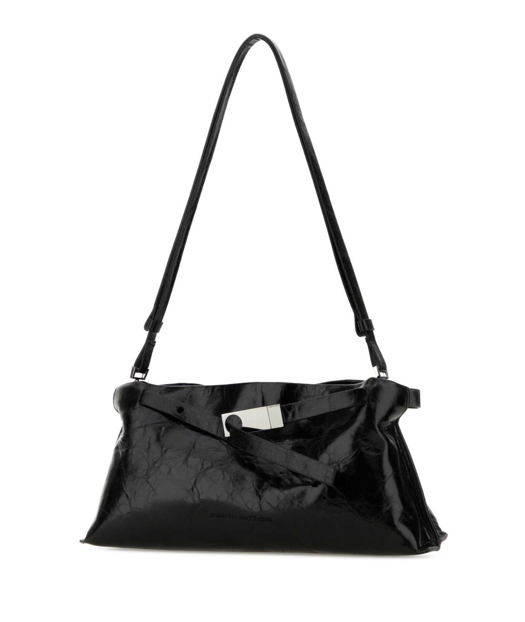 BENEDETTA BRUZZICHES Черная кожаная сумка с короткими ручками, фото 2