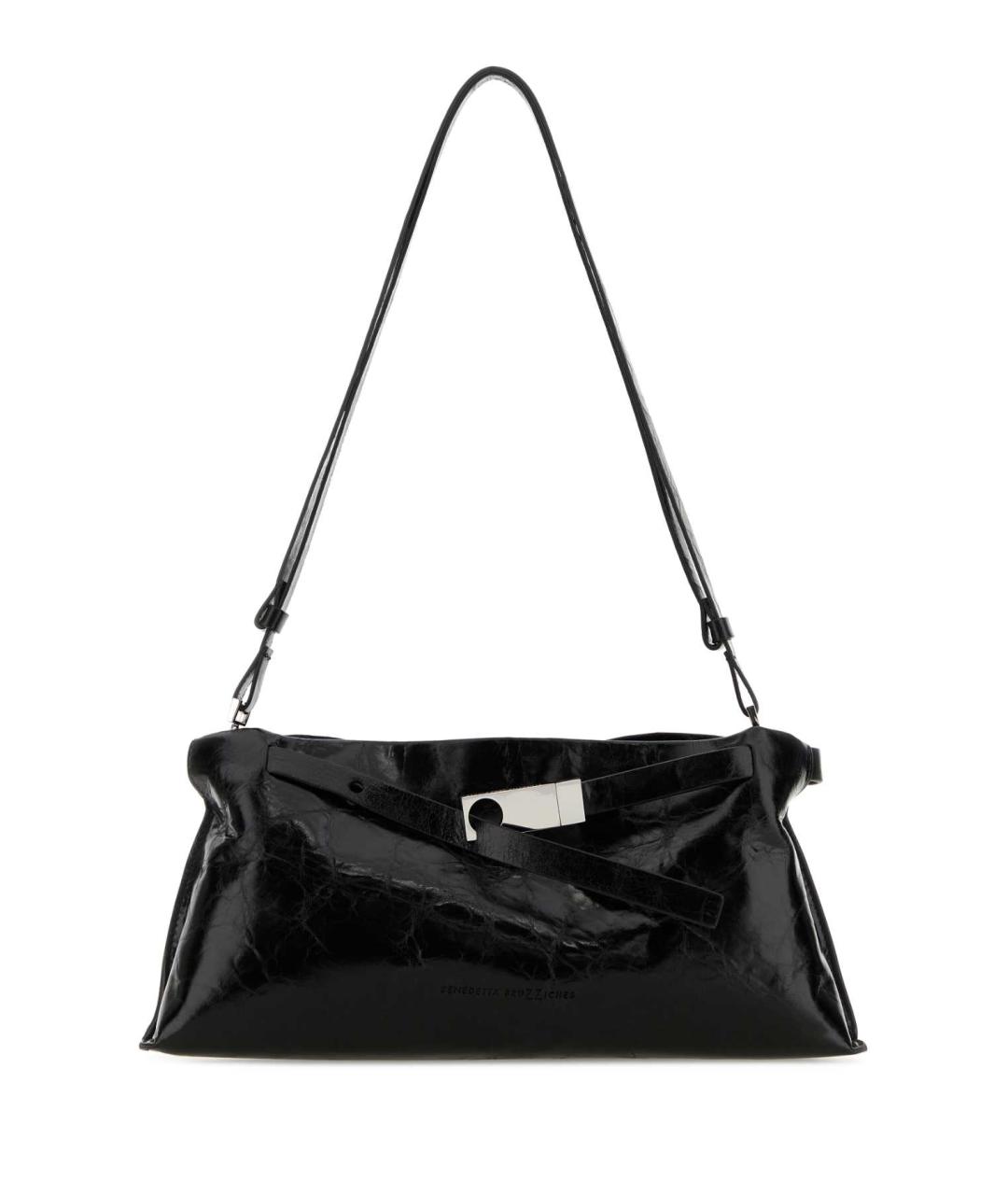 BENEDETTA BRUZZICHES Черная кожаная сумка с короткими ручками, фото 1