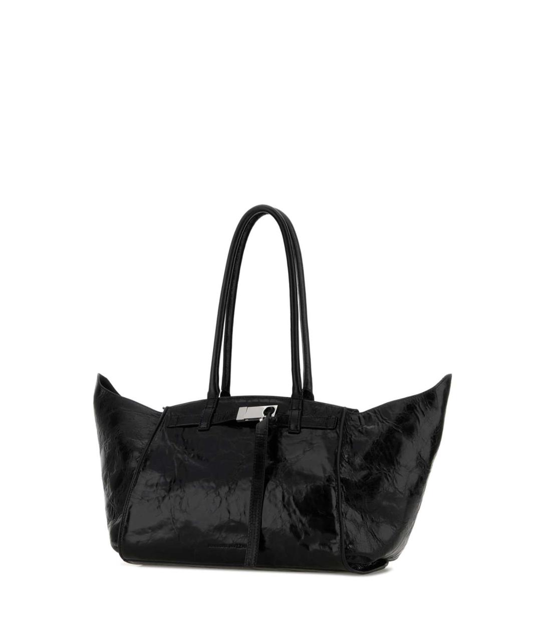 BENEDETTA BRUZZICHES Черная кожаная сумка тоут, фото 2