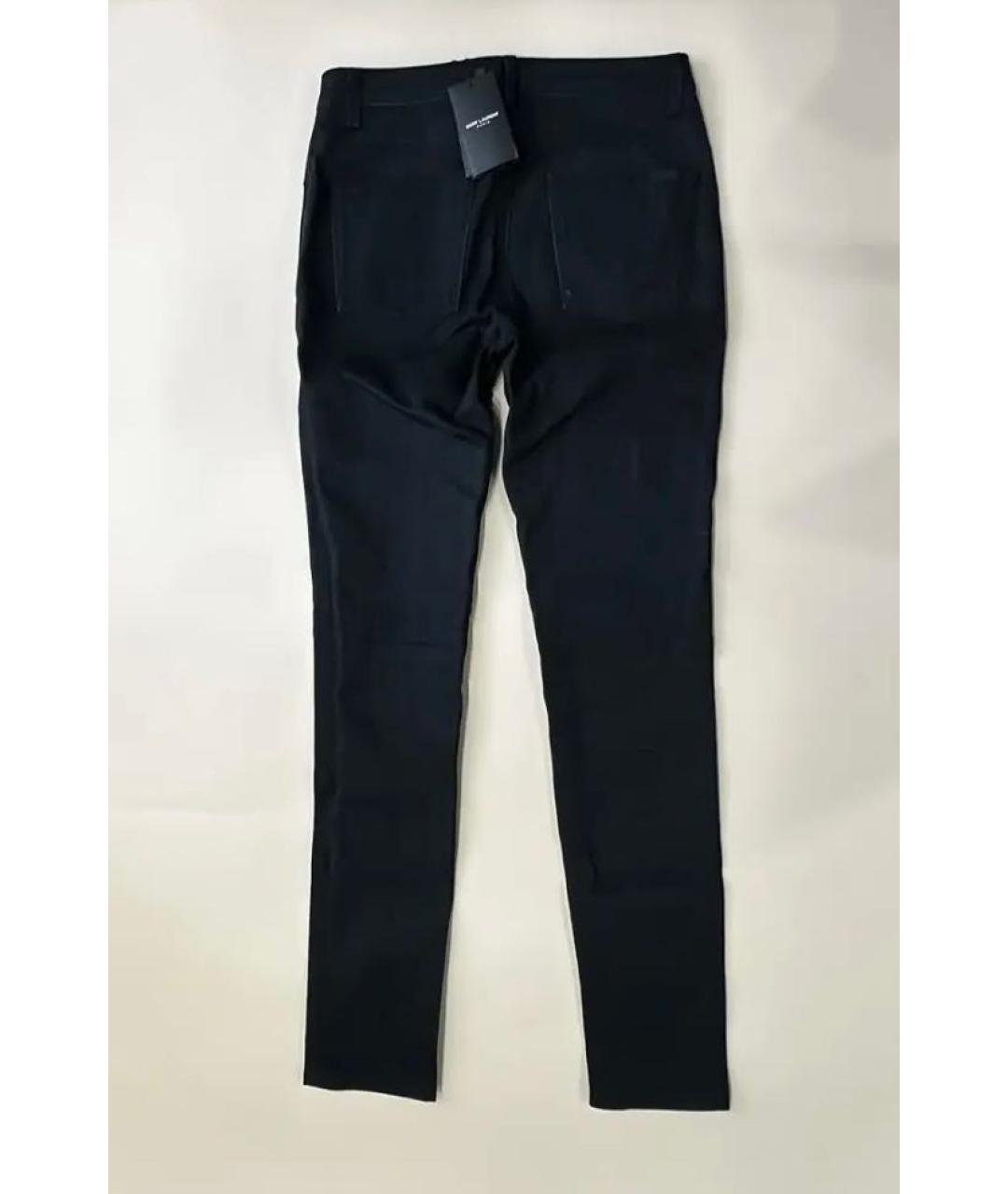 SAINT LAURENT Черные хлопко-эластановые джинсы скинни, фото 2