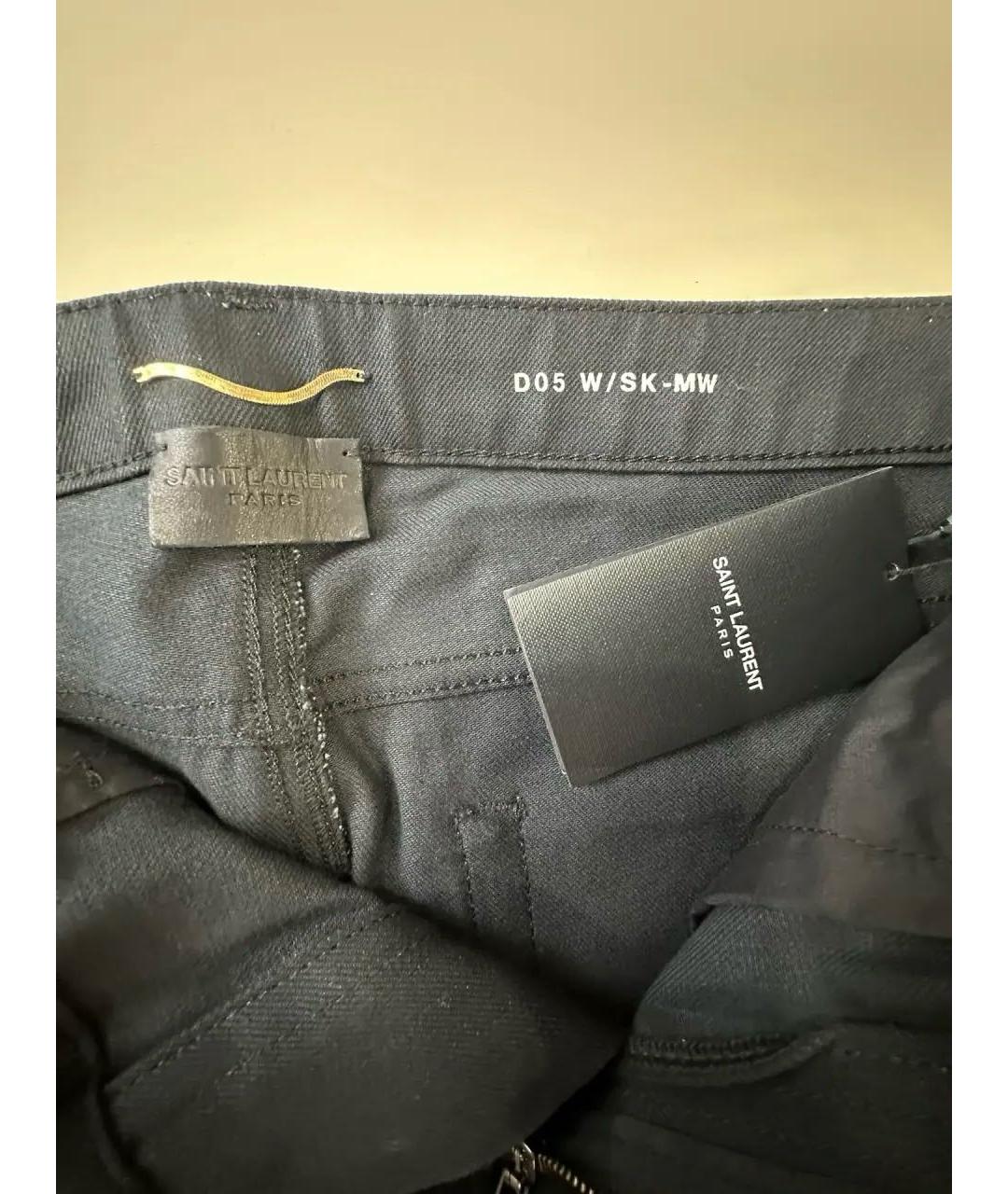 SAINT LAURENT Черные хлопко-эластановые джинсы скинни, фото 7