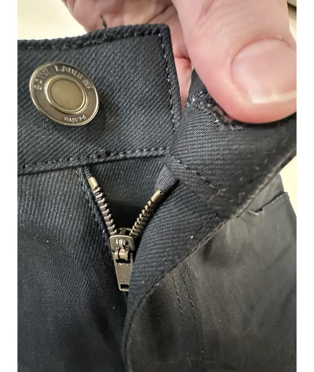 SAINT LAURENT Черные хлопко-эластановые джинсы скинни, фото 6