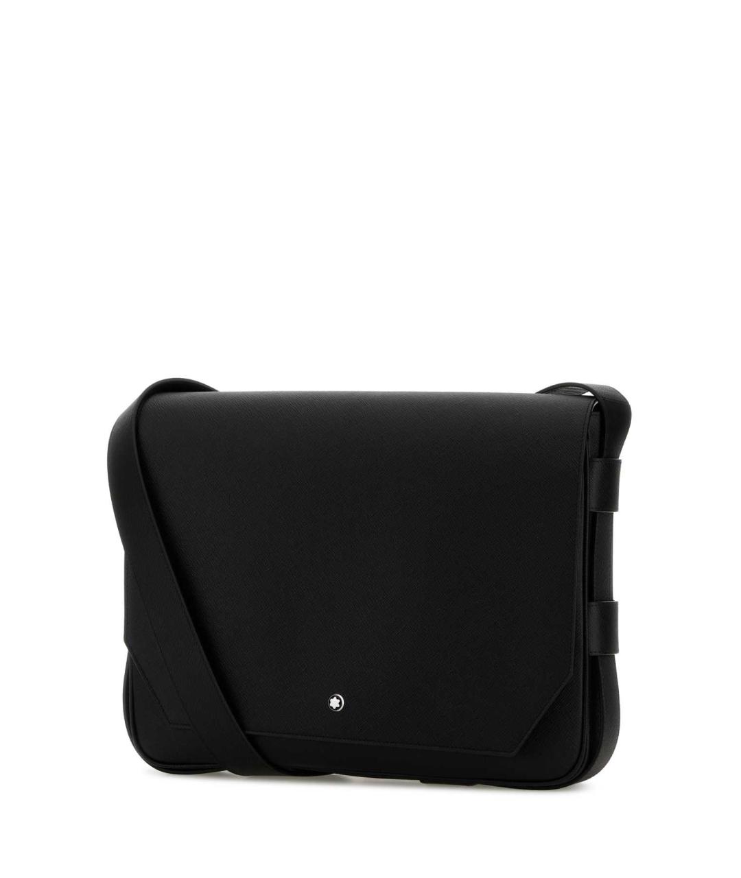 MONTBLANC Черная кожаная сумка на плечо, фото 2