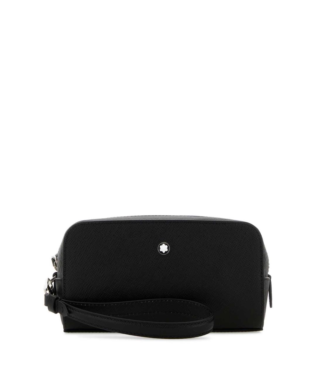 MONTBLANC Черная кожаная барсетка, фото 1