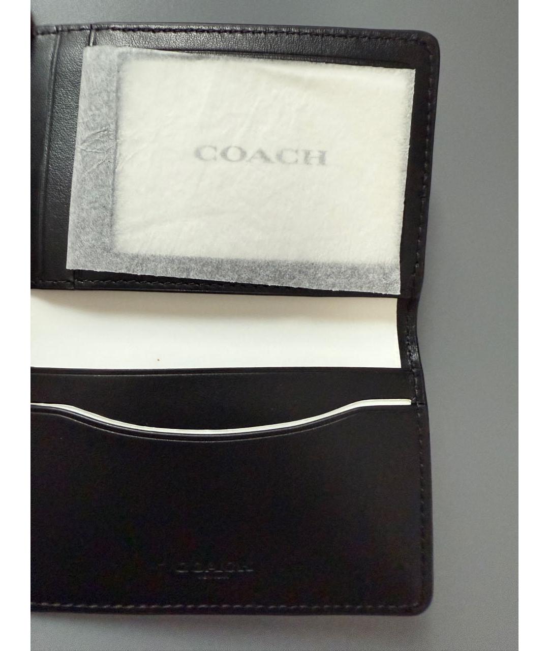COACH Черный кожаный кардхолдер, фото 5