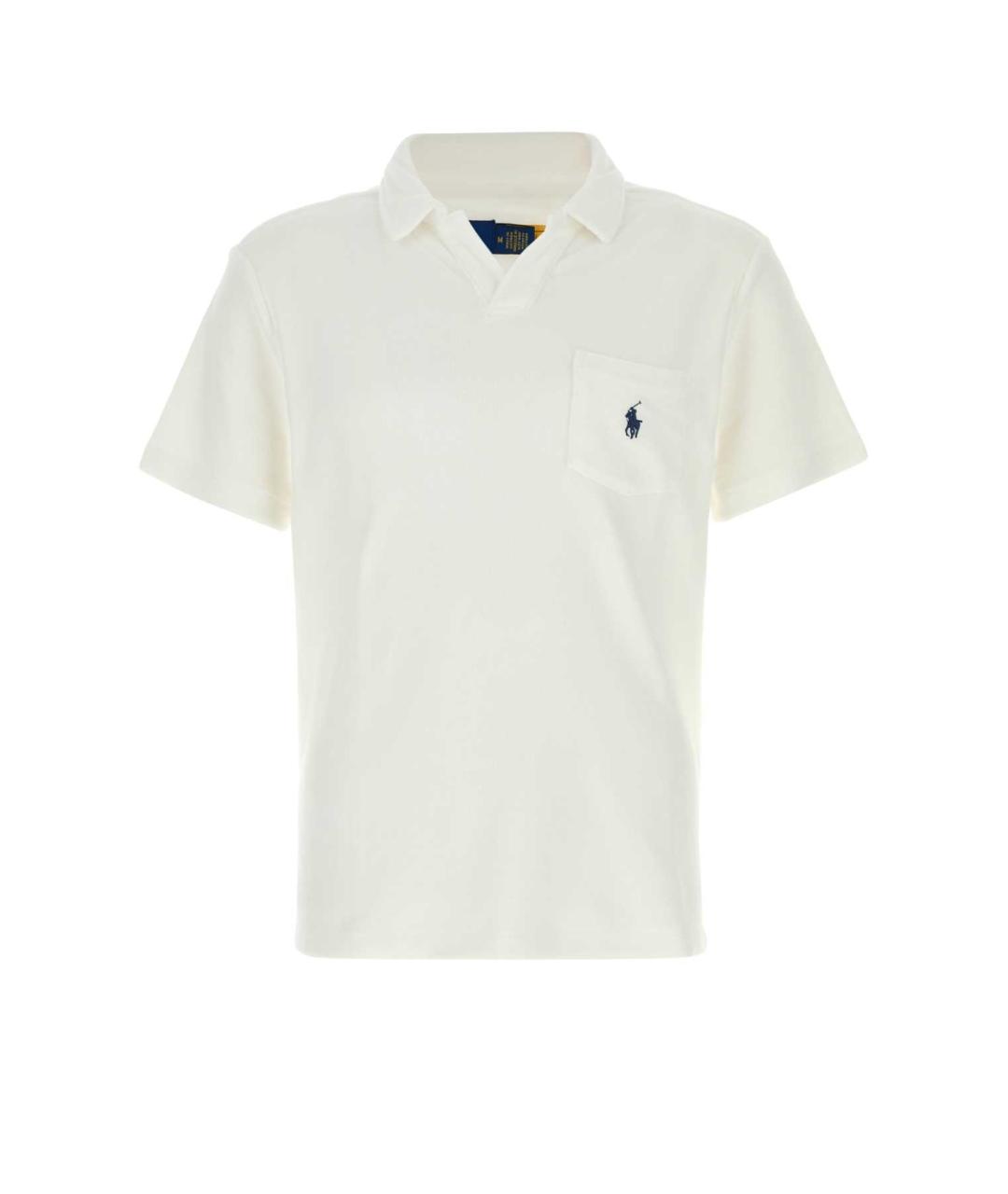 POLO RALPH LAUREN Белое хлопковое поло с коротким рукавом, фото 1