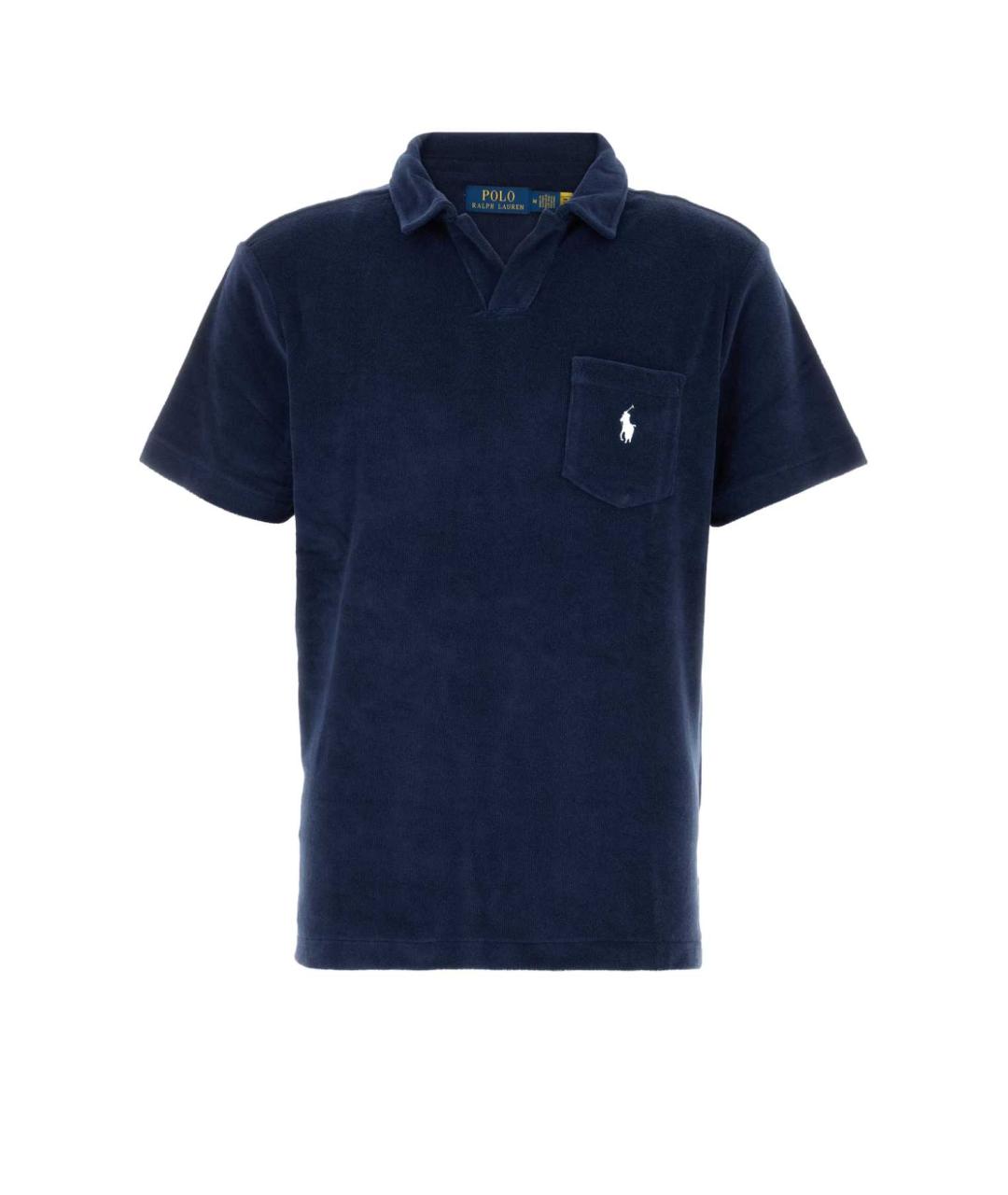 POLO RALPH LAUREN Синее хлопковое поло с коротким рукавом, фото 1