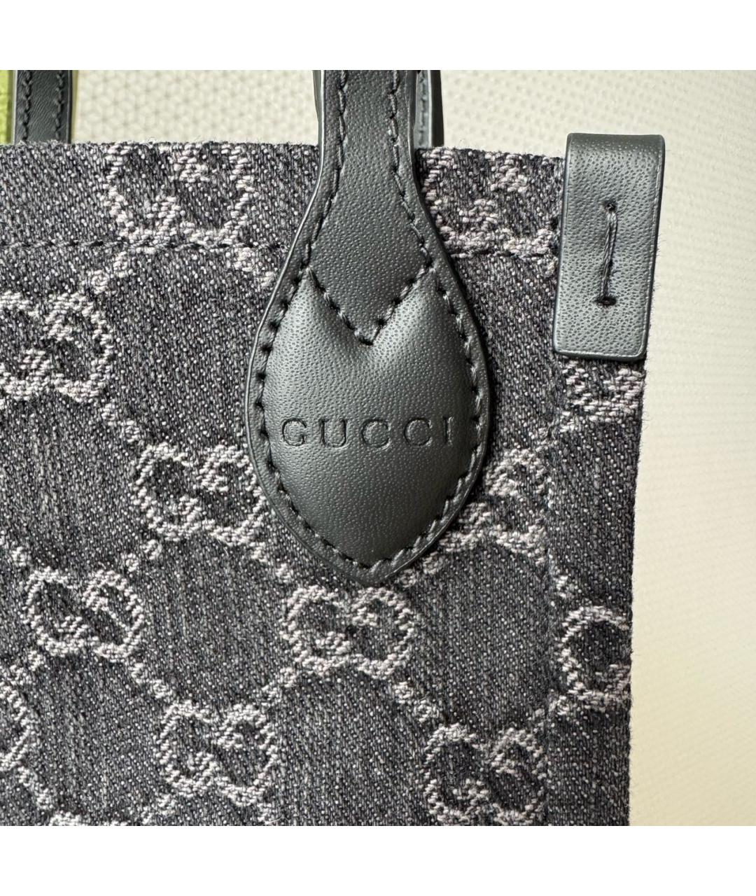 GUCCI Антрацитовая жаккардовая сумка через плечо, фото 7