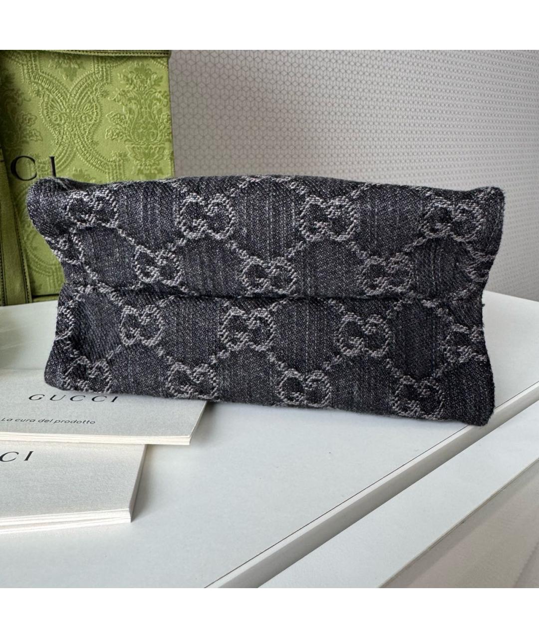GUCCI Антрацитовая жаккардовая сумка через плечо, фото 4