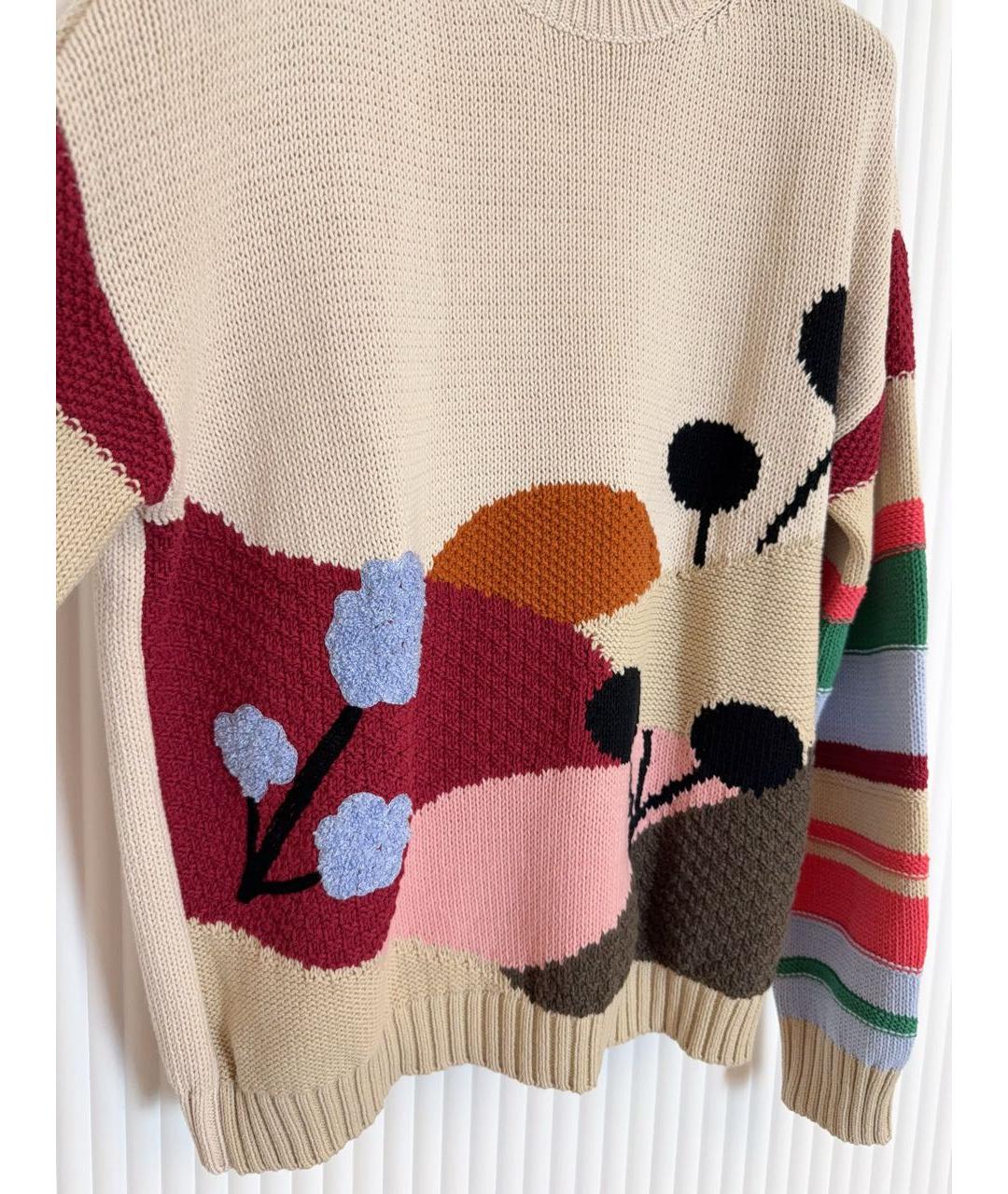 WEEKEND MAX MARA Бежевый хлопковый джемпер / свитер, фото 4