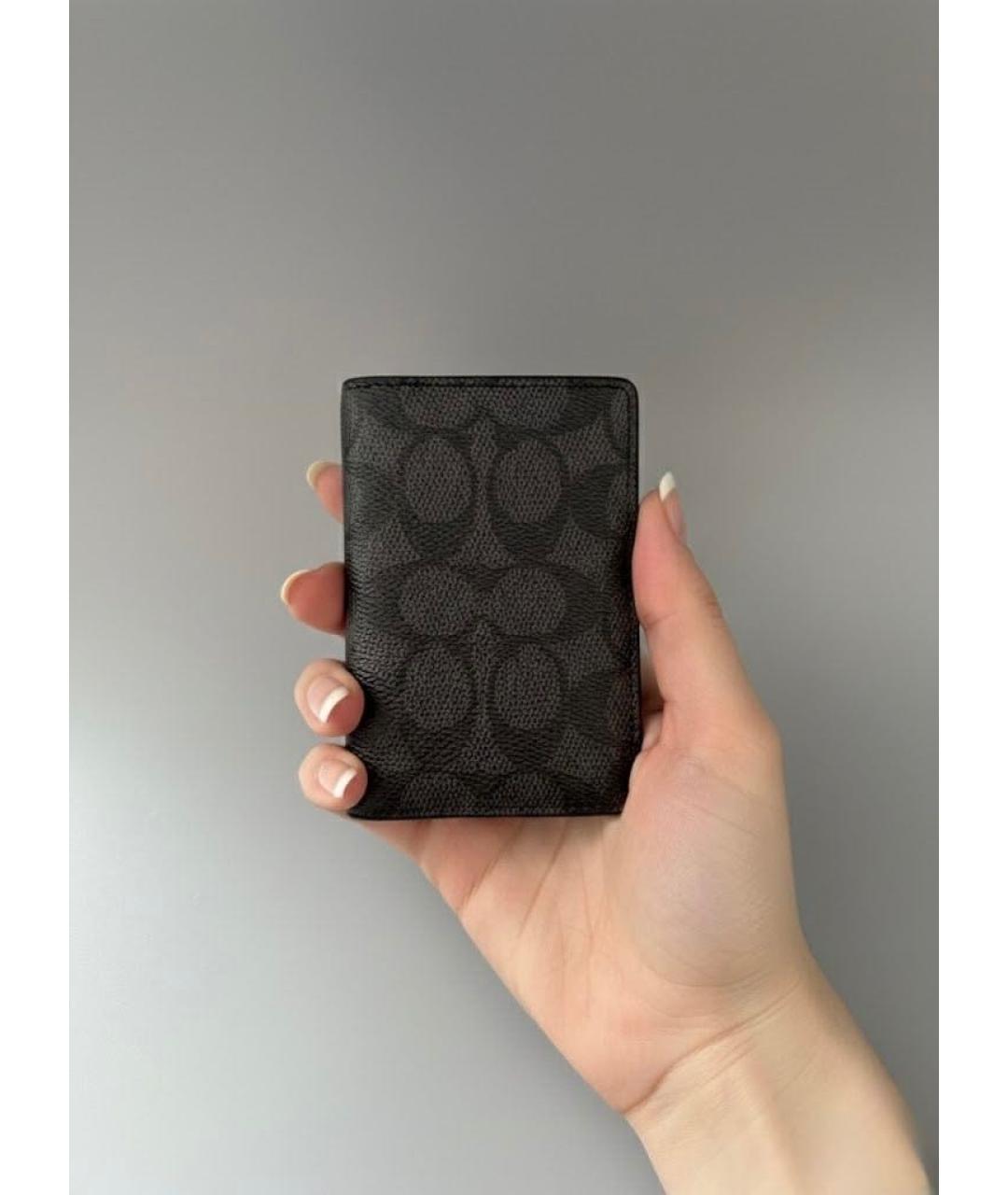 COACH Черный кожаный кардхолдер, фото 5