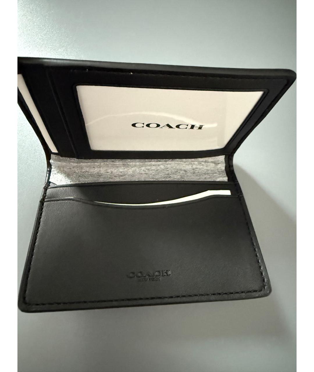 COACH Черный кожаный кардхолдер, фото 7