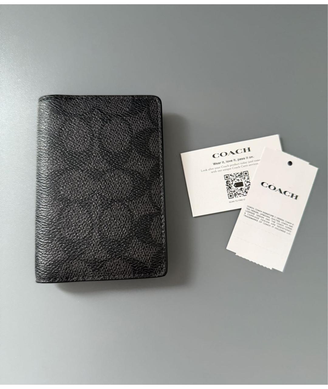 COACH Черный кожаный кардхолдер, фото 3