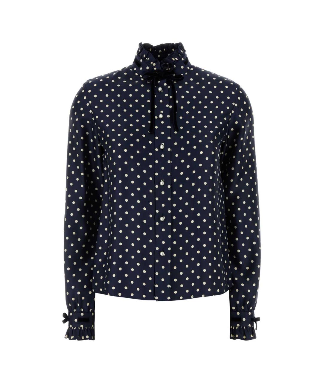 VALENTINO Синяя шелковая рубашка, фото 1