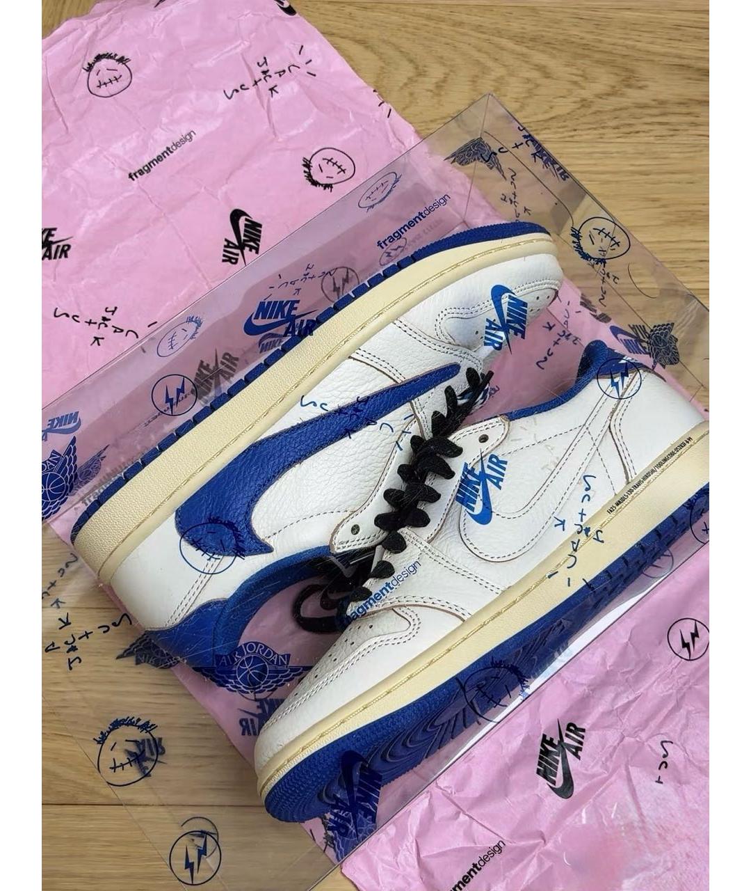 JORDAN Белые кожаные низкие кроссовки / кеды, фото 5