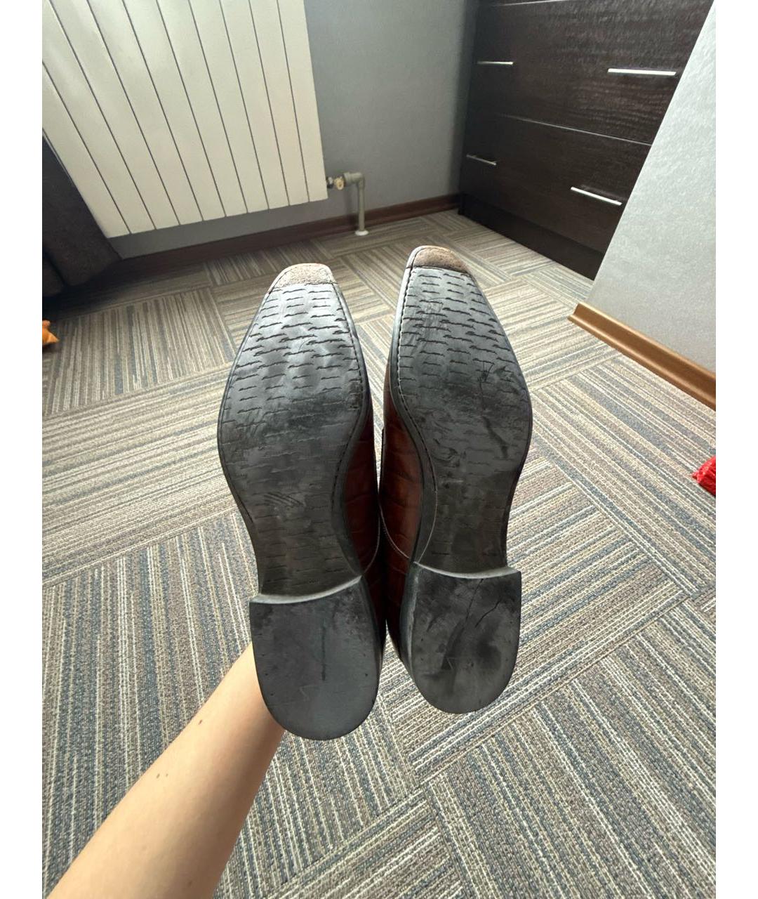 SANTONI Коричневые кожаные туфли, фото 3