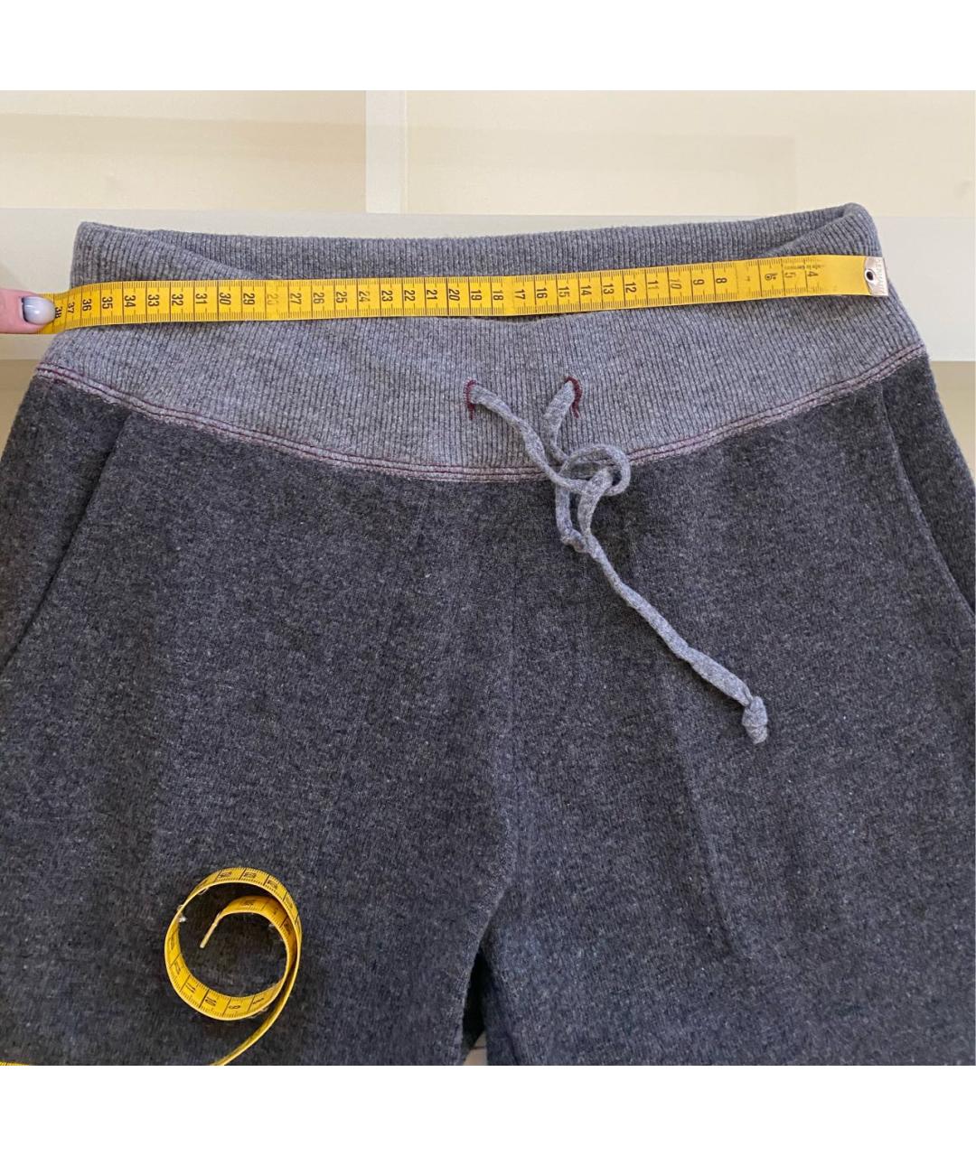 MONCLER Антрацитовые кашемировые повседневные брюки, фото 7