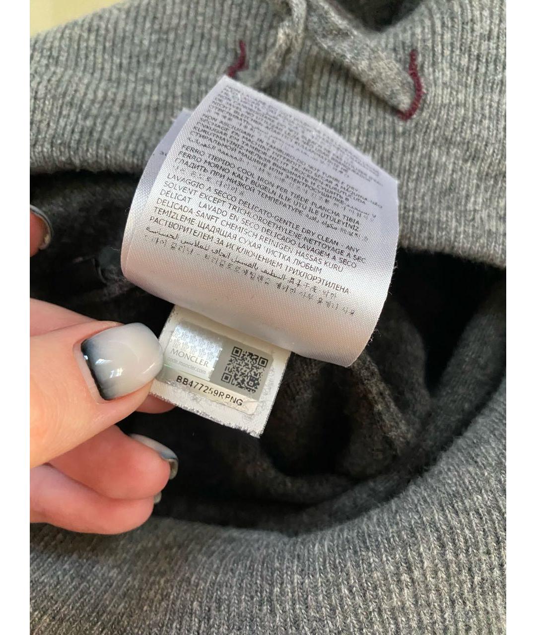 MONCLER Антрацитовые кашемировые повседневные брюки, фото 6