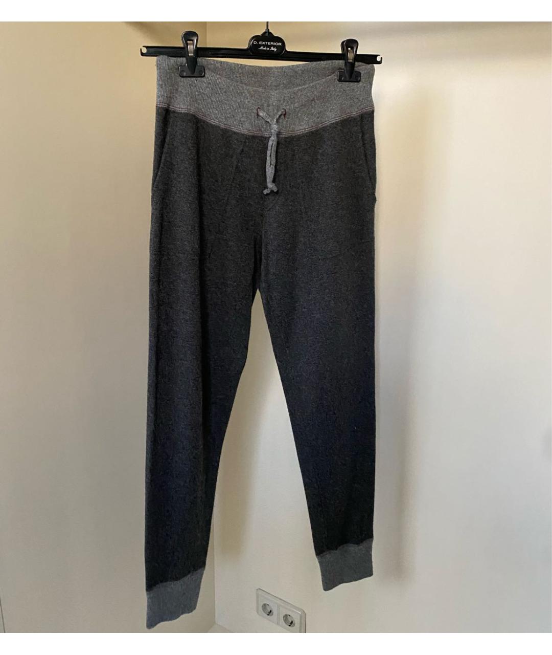 MONCLER Антрацитовые кашемировые повседневные брюки, фото 9
