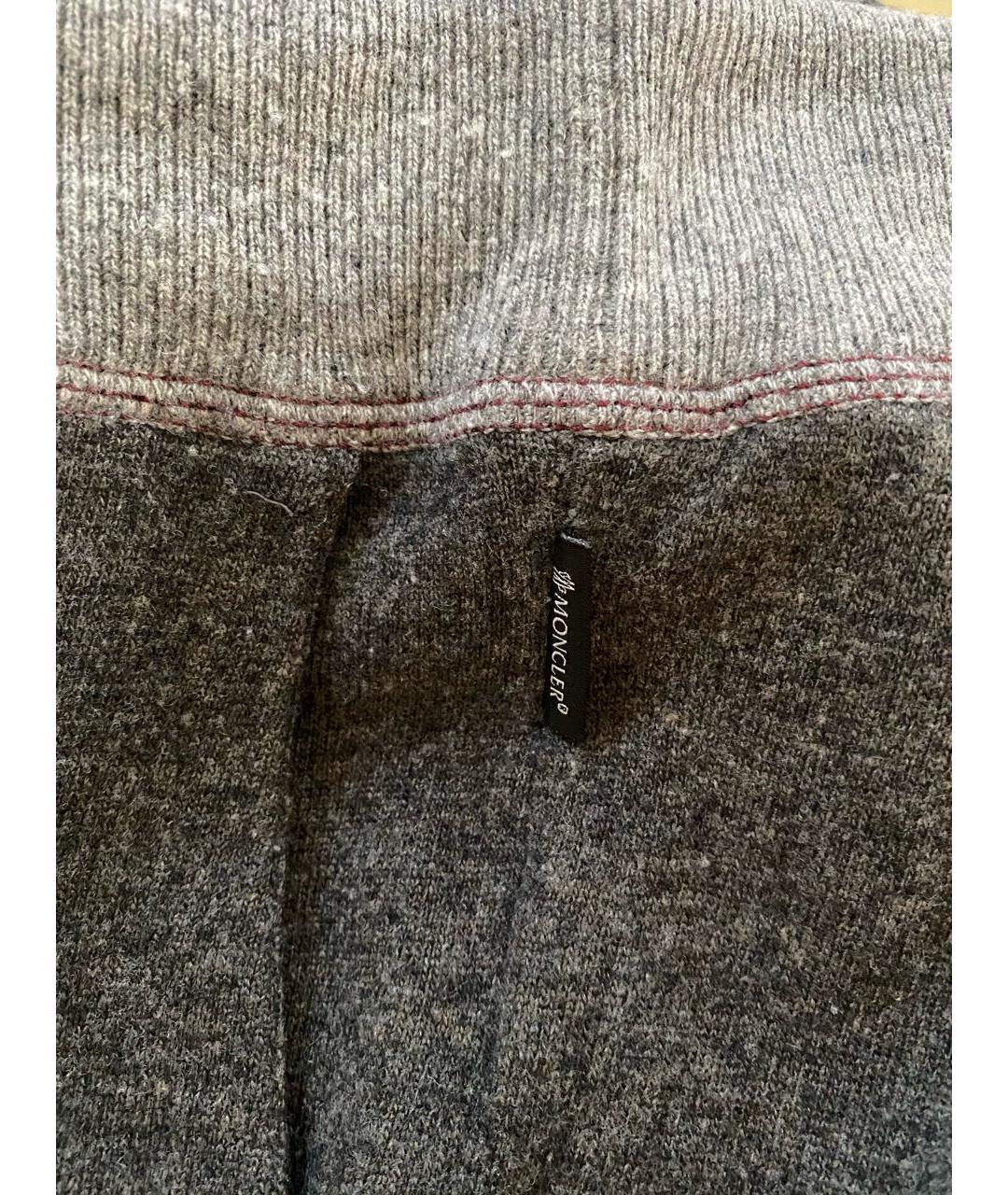 MONCLER Антрацитовые кашемировые повседневные брюки, фото 4