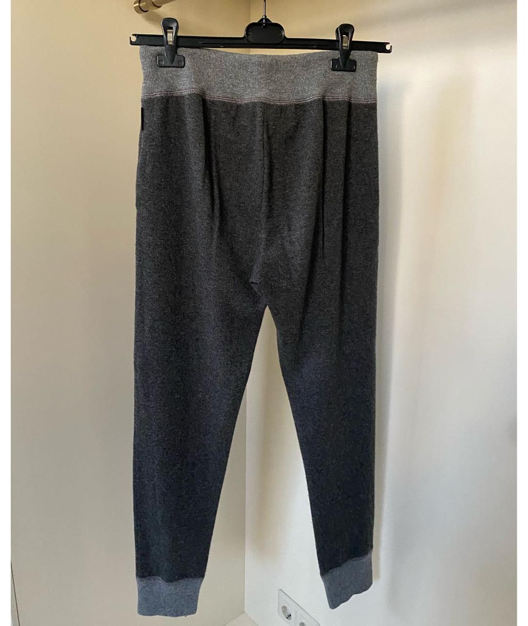 MONCLER Антрацитовые кашемировые повседневные брюки, фото 2